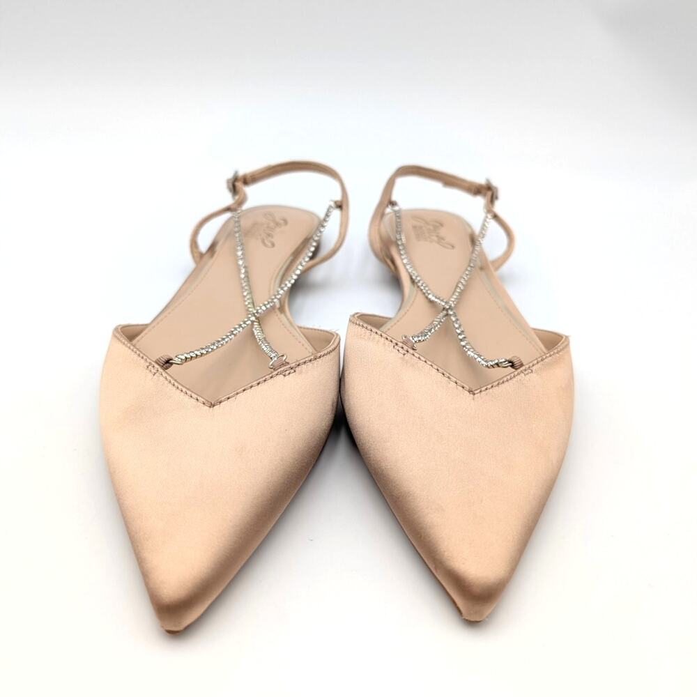Jewel Badgley Mischka Alanna Ballet Flats Women's Almond Nude Size US9M EU40 - Picture 2 of 11